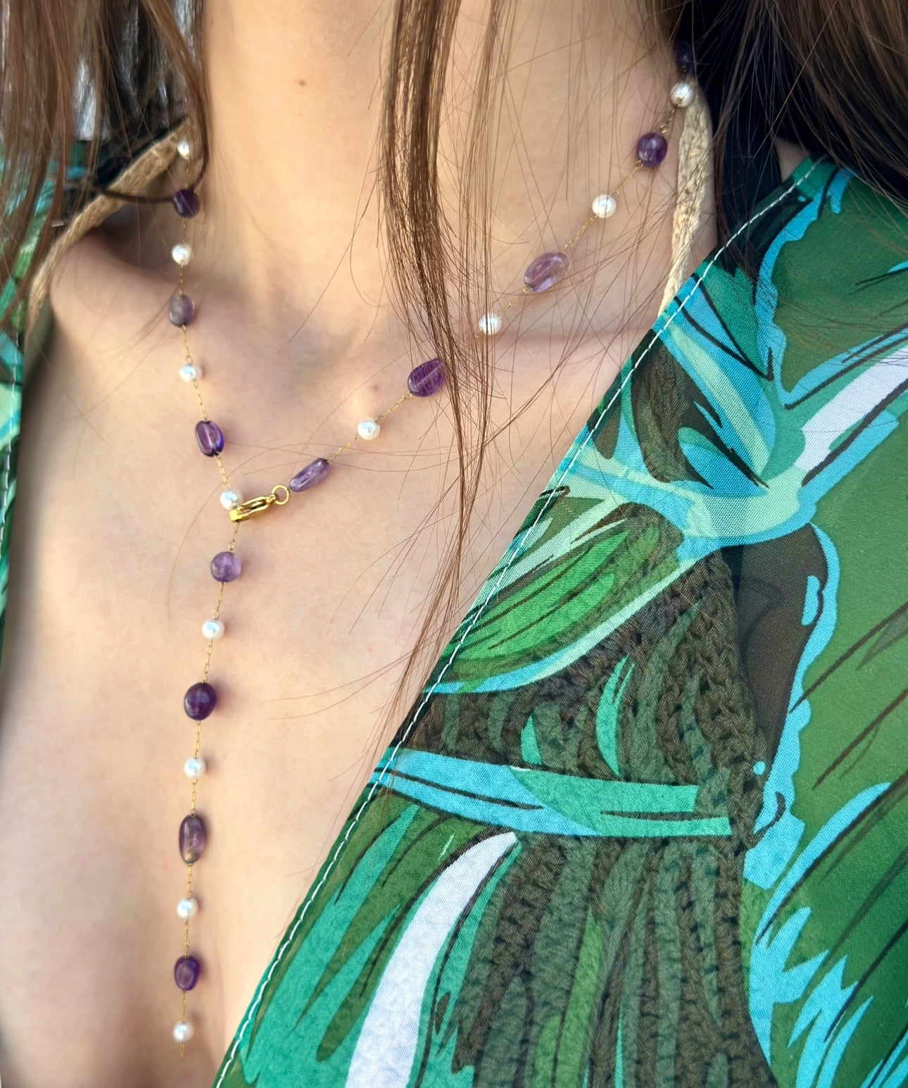 Amethyst Pearl Necklace